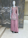 ARYA Light Pink Embroidered Sharara Suit