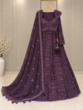 Nyraa Wine Purple Embroidered Lehenga Choli Set