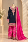 Taara Embroidered Navy Blue Farshi Salwar Suit