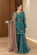 ARYA Ink Blue Sharara Suit-Dupatta