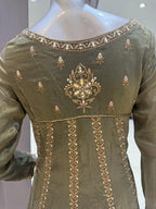 Mira Olive Green Embroidered Anarkali Suit with Dupatta