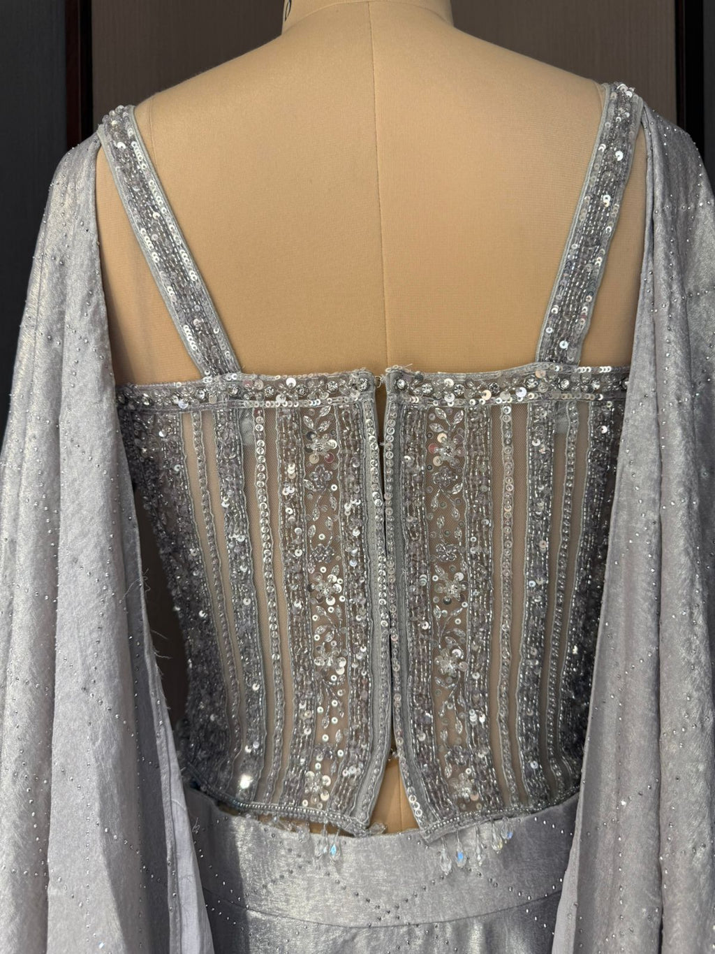 Nyraa Silver Corset with Lehenga
