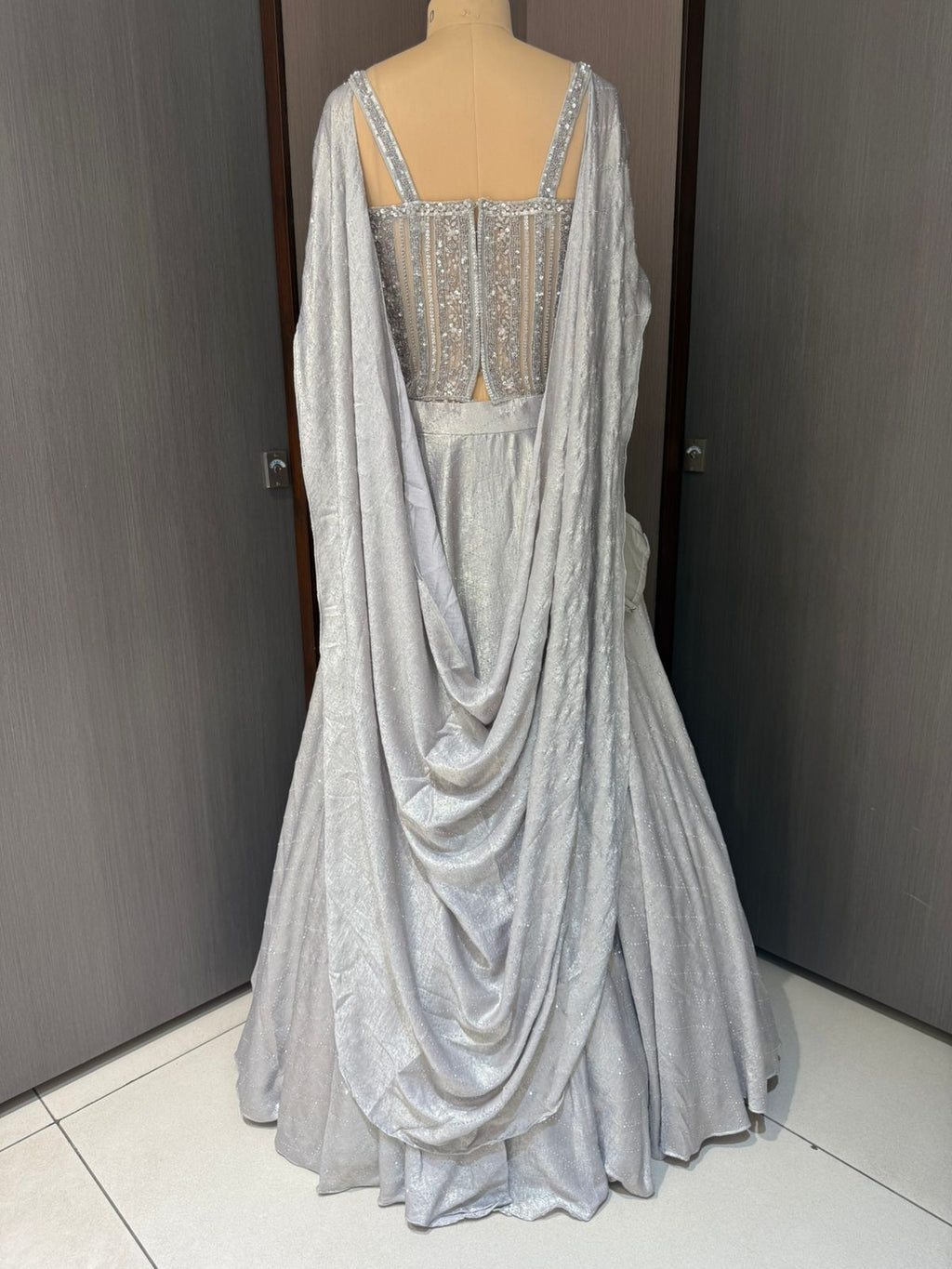 Nyraa Silver Corset with Lehenga
