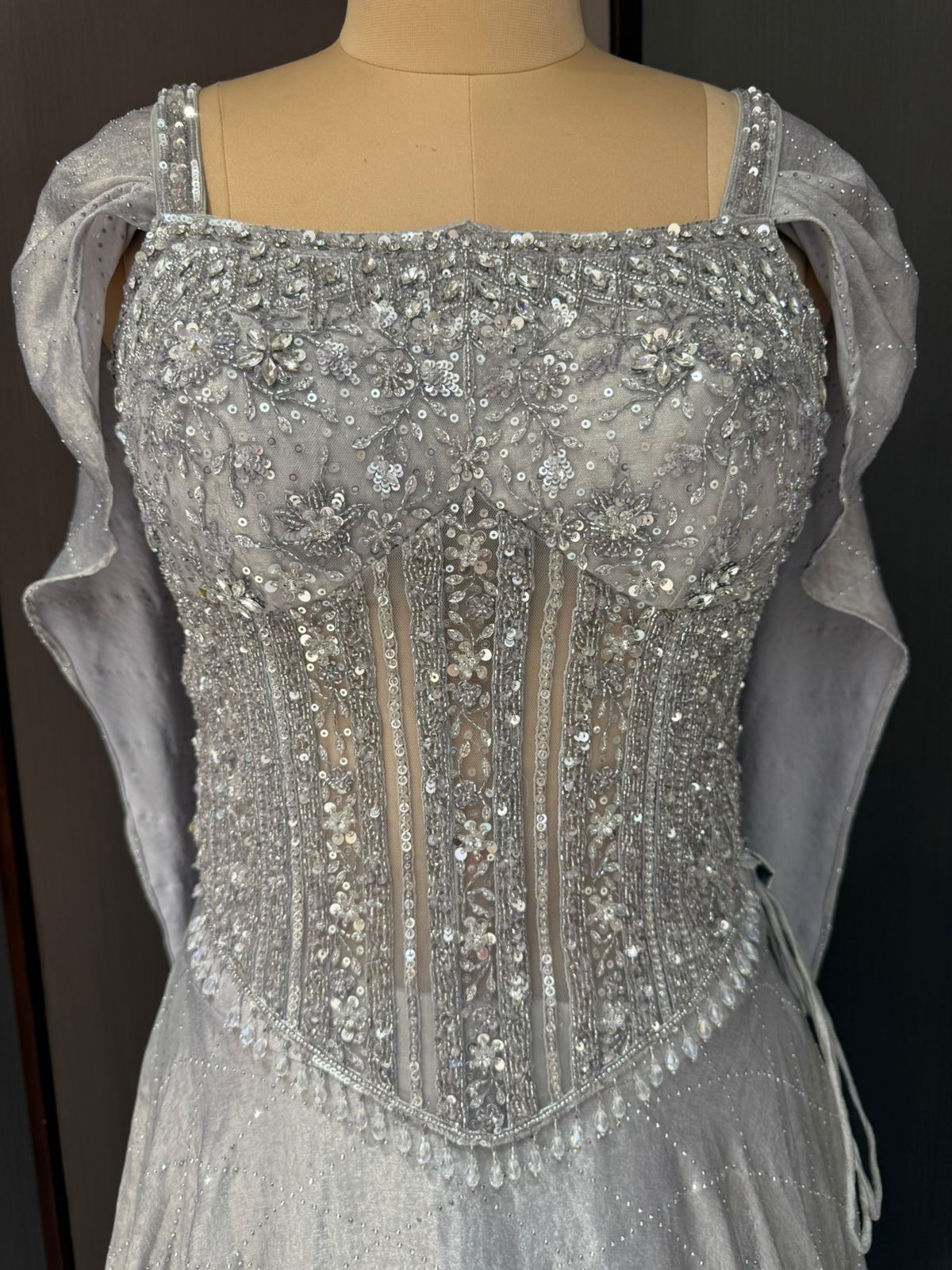 Nyraa Silver Corset with Lehenga
