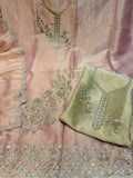Neer 3-Piece Tissue Shimmer Organza Suit-Dupatta with Dabka Embroidery