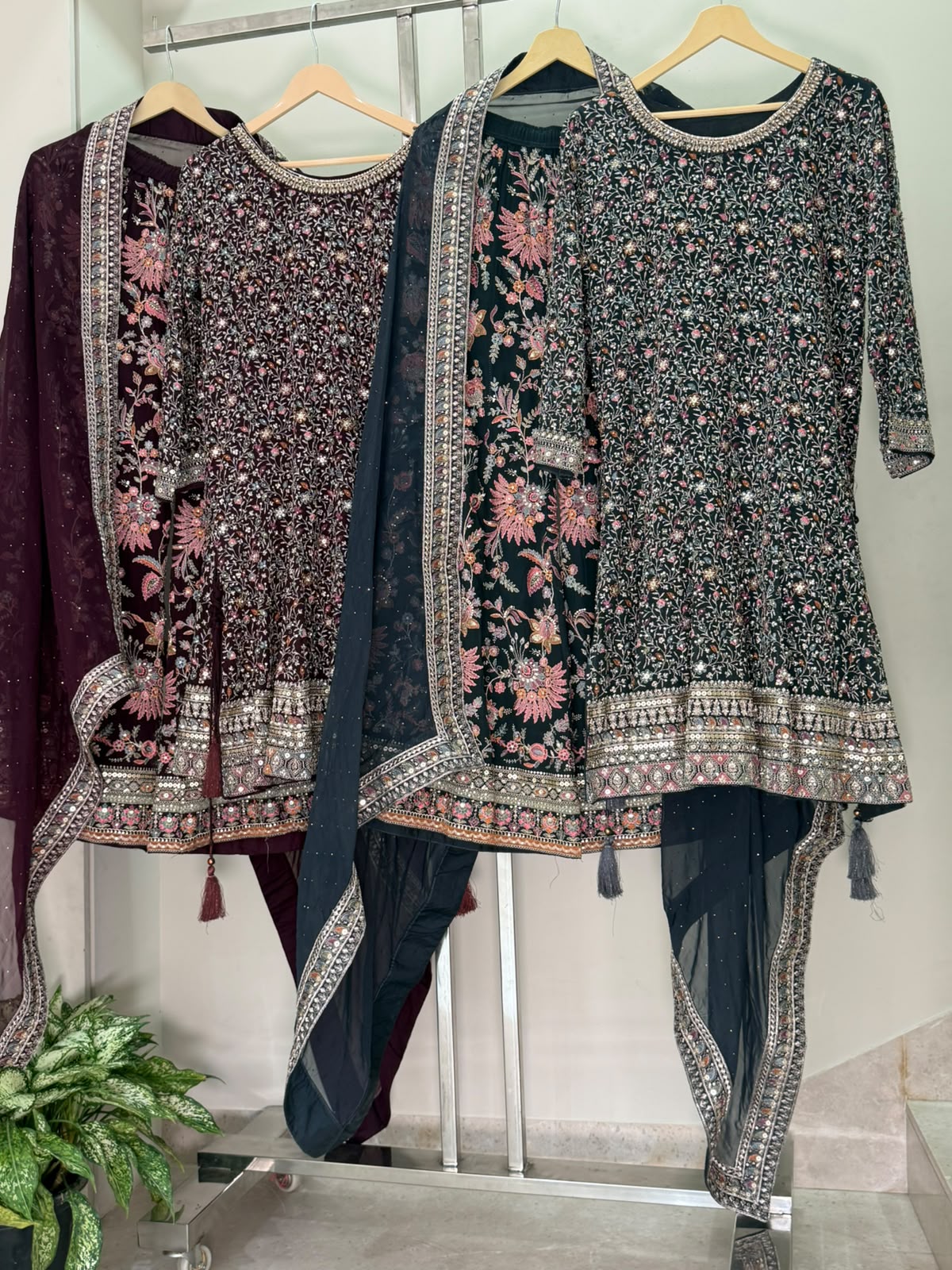 ARYA Embroidered 3-Piece Sharara Suit