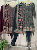 ARYA Embroidered 3-Piece Sharara Suit