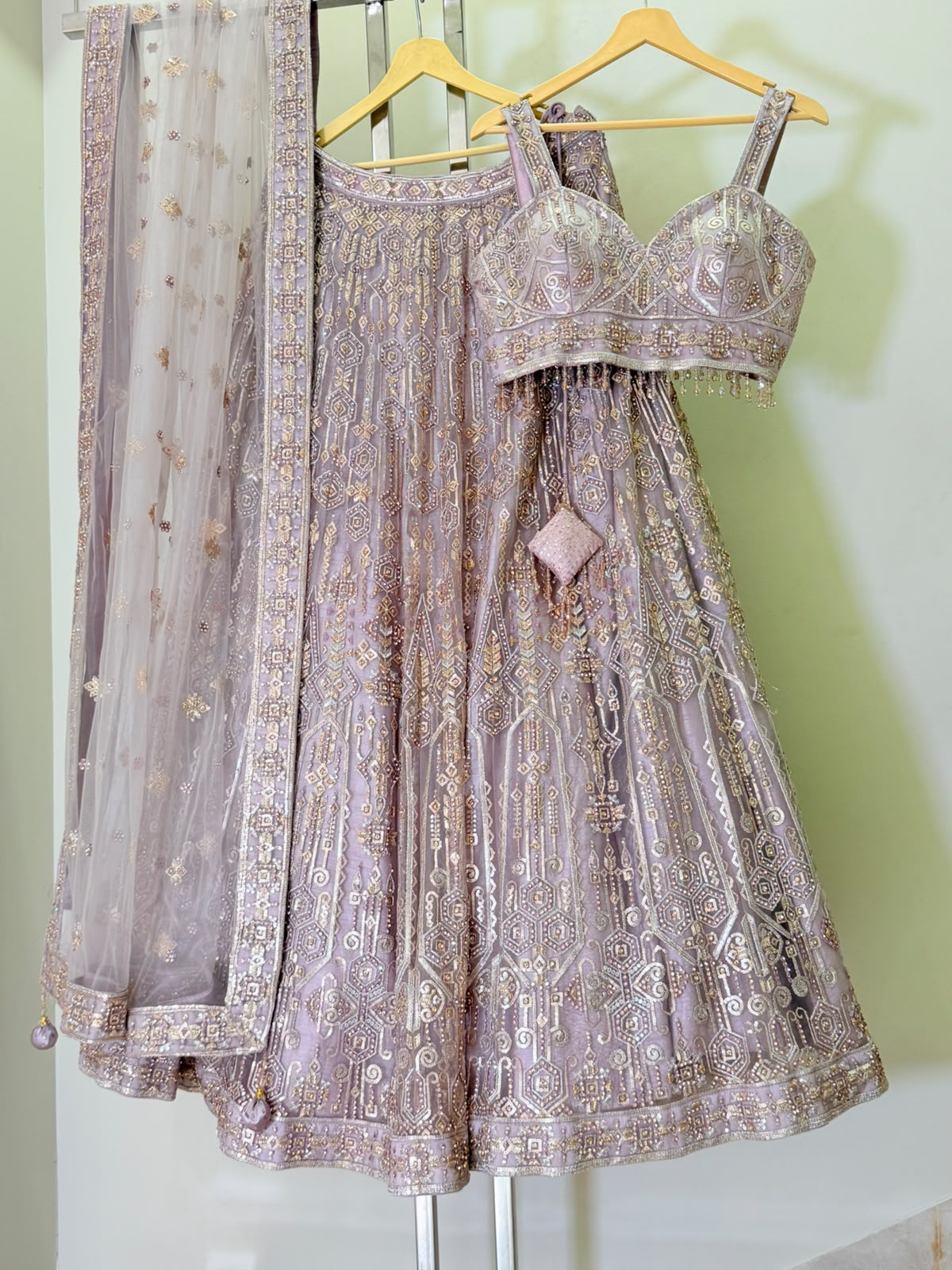 Nyraa Lavender Lehenga Choli with Gold Embroidery
