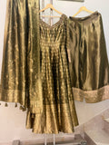 Mira Olive Gold Embroidered Anarkali Suit