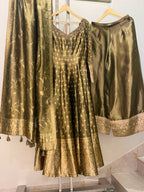 Mira Olive Gold Embroidered Anarkali Suit