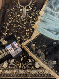 Neer Black Organza Suit with Crepe Bottom