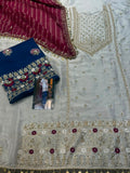 Neer Ivory Shimmer Silk Suit Dupatta