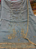 Neer Dusty Blue Organza Suit with Dupatta