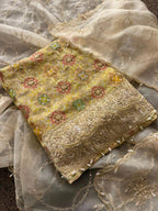 Neer Banarasi Silk Suit with Organza Dupatta