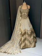 Nyraa Gold & Ivory Embroidered Lehenga Choli