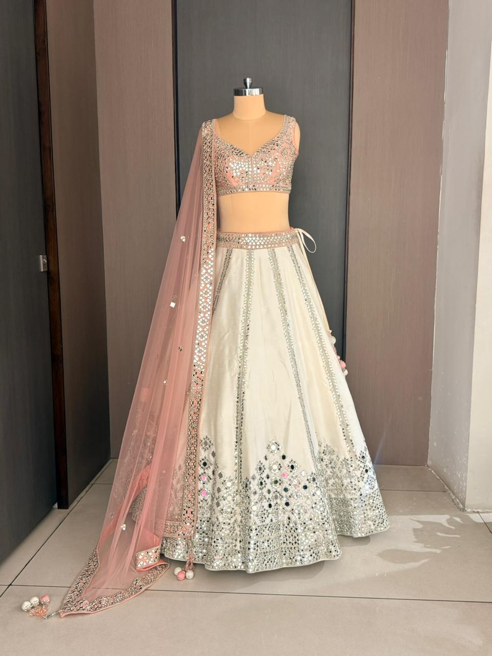 Nyraa Ivory & Blush Pink Lehenga Choli Set
