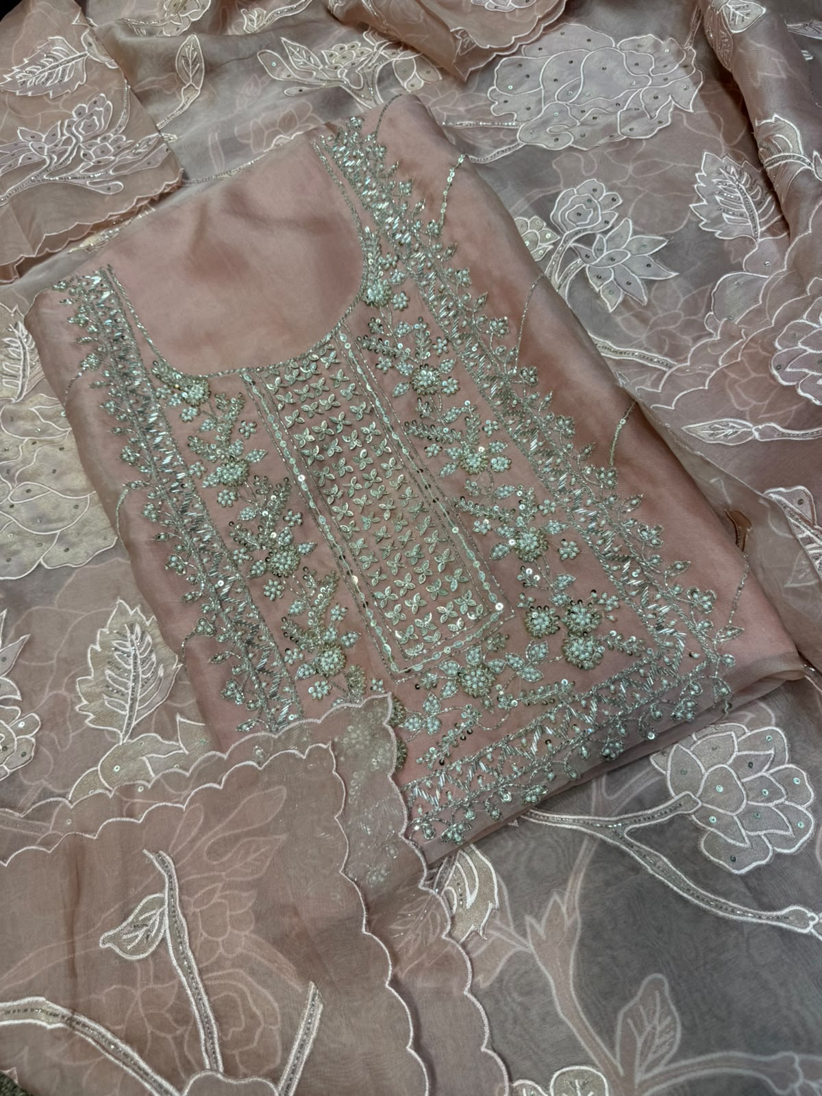 Neer Organza Silk Suit-Dupatta