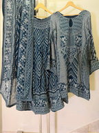 ARYA Navy Blue Printed 3-Piece Sharara Suit with Dupatta