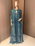AKRITI Crepe Cape-Style Dress