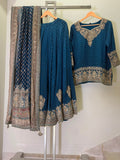 ARYA Blue Embroidered Sharara Suit