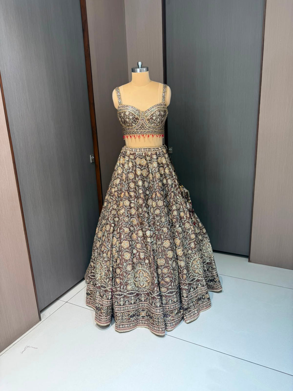 Nyraa Banarasi Silk Black & Gold Embroidered Lehenga