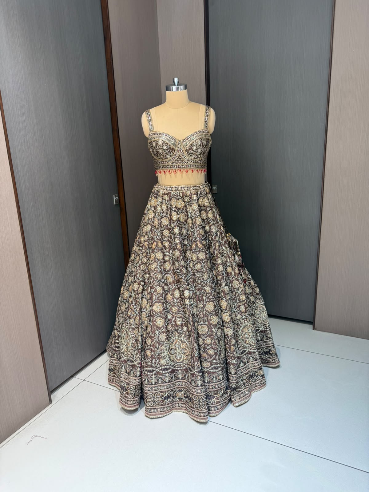Nyraa Banarasi Silk Black & Gold Embroidered Lehenga