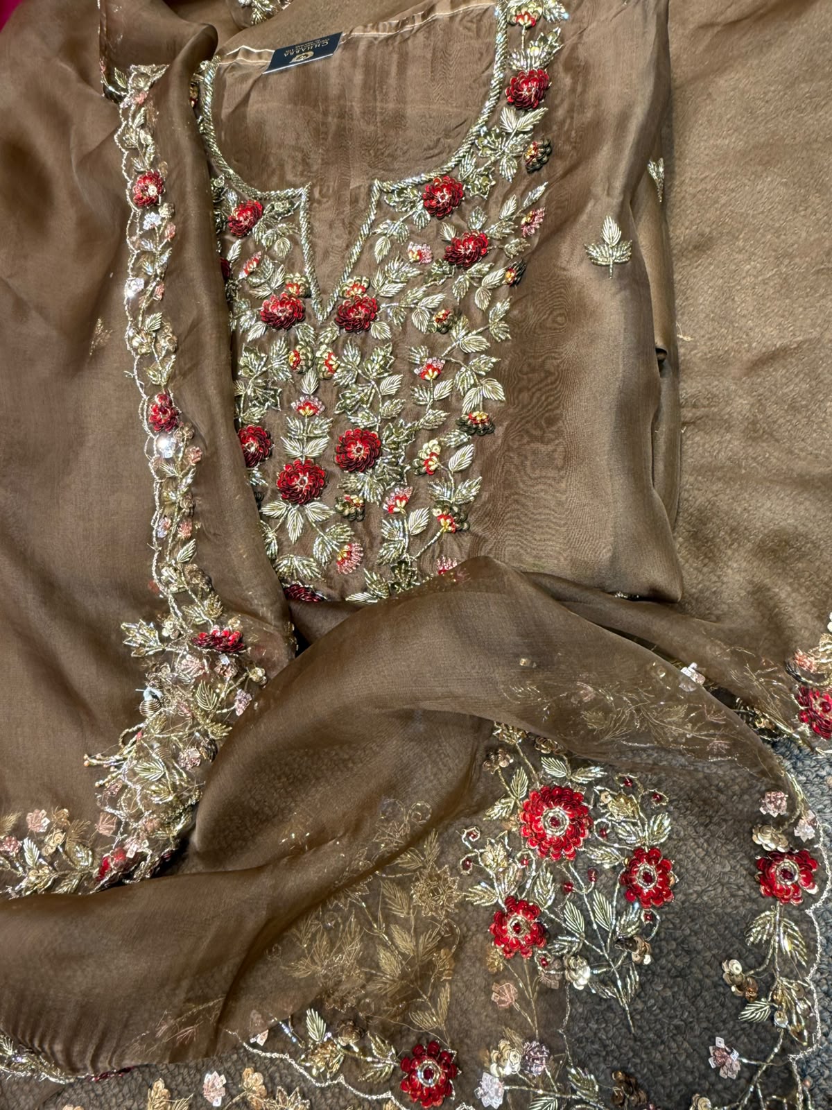Neer Organza Suit with Dupatta