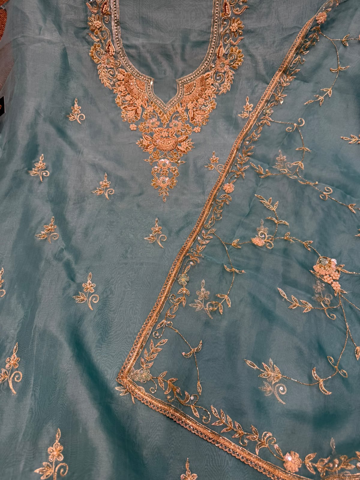 Neer Organza Silk Suit-Dupatta