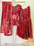 ARYA Maroon Gharara Suit with Floral Embroidery