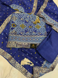Neer Bandhani Silk Suit with Banarsi Border