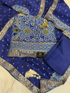Neer Bandhani Silk Suit with Banarsi Border