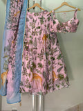 Nyraa Pink Floral Printed Lehenga Choli