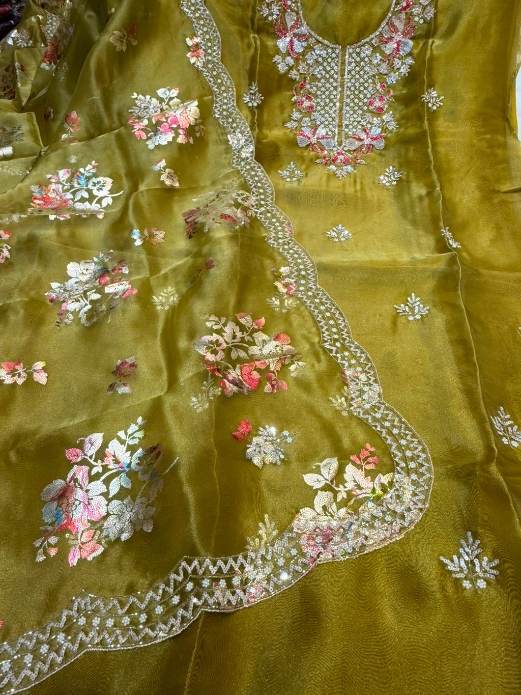 Neer Pure Organza Suit Set with Dupatta