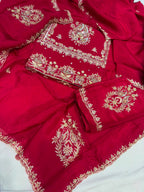 Neer Maroon Crepe Suit with Dupatta