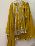ARYA Yellow Sharara Suit with Golden Embroidery