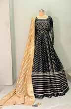 Mira Black Anarkali Suit Set with Golden Dupatta