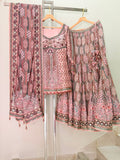 ARYA Maroon and Pink Sharara Suit Set