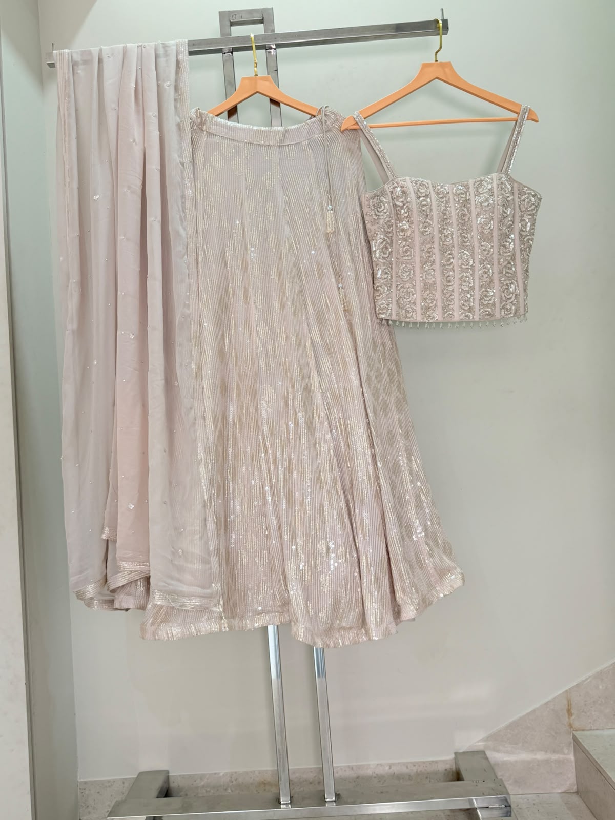 ARYA Ivory Embroidered 3-Piece Sharara Set