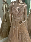 NAVYAA Golden Embroidered Gown