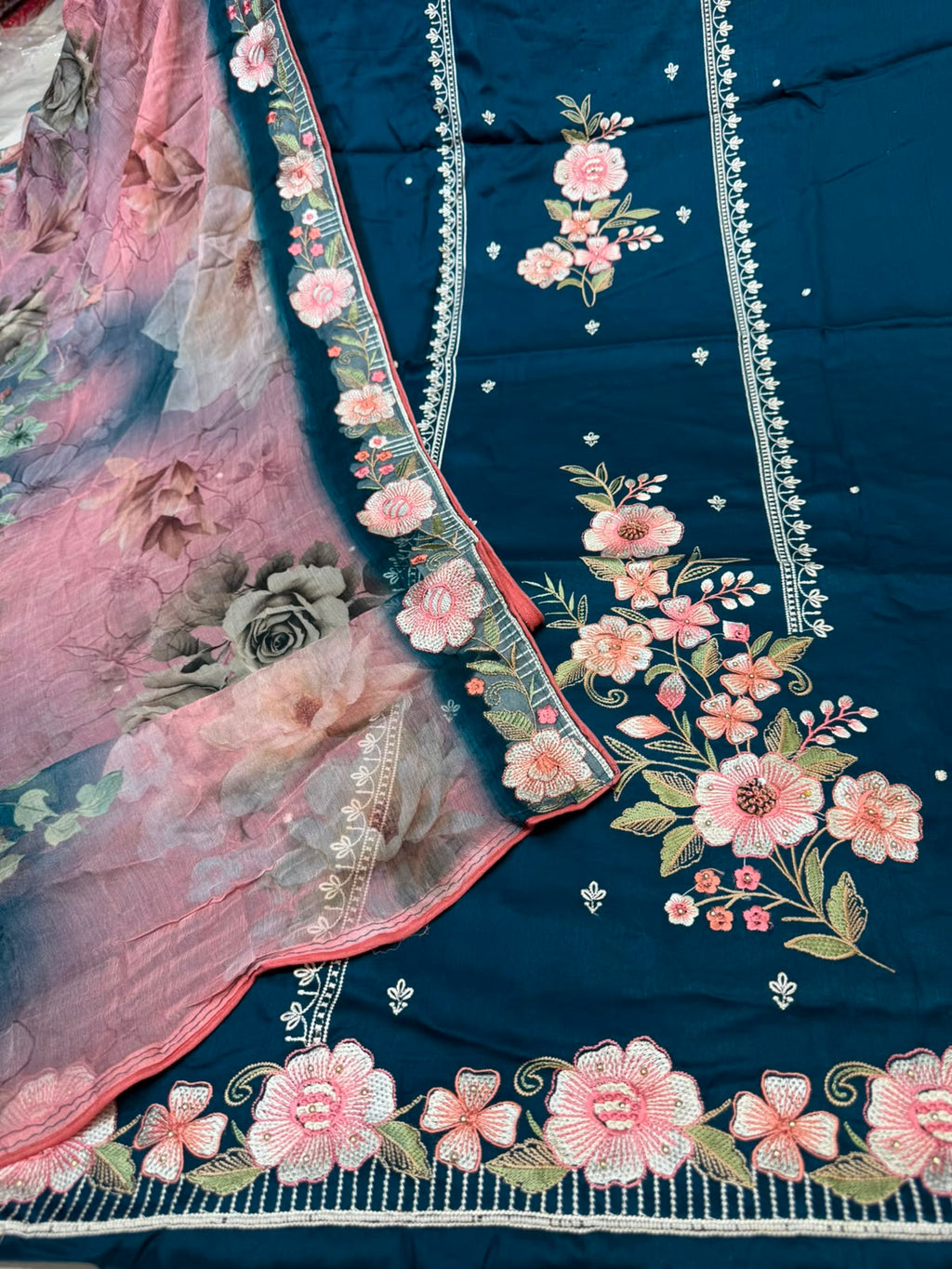 Neer Glace Cotton Suit Set with Dupatta