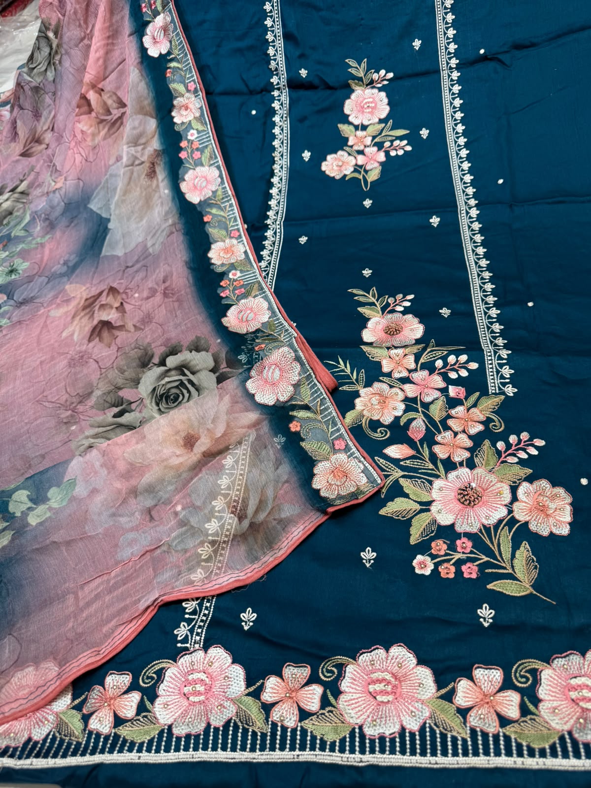Neer Glace Cotton Suit Set with Dupatta
