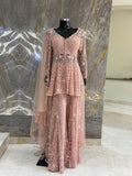 ARYA Blush Pink Embroidered Sharara Set
