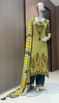 Taara Light Green 3-Piece Suit Dupatta
