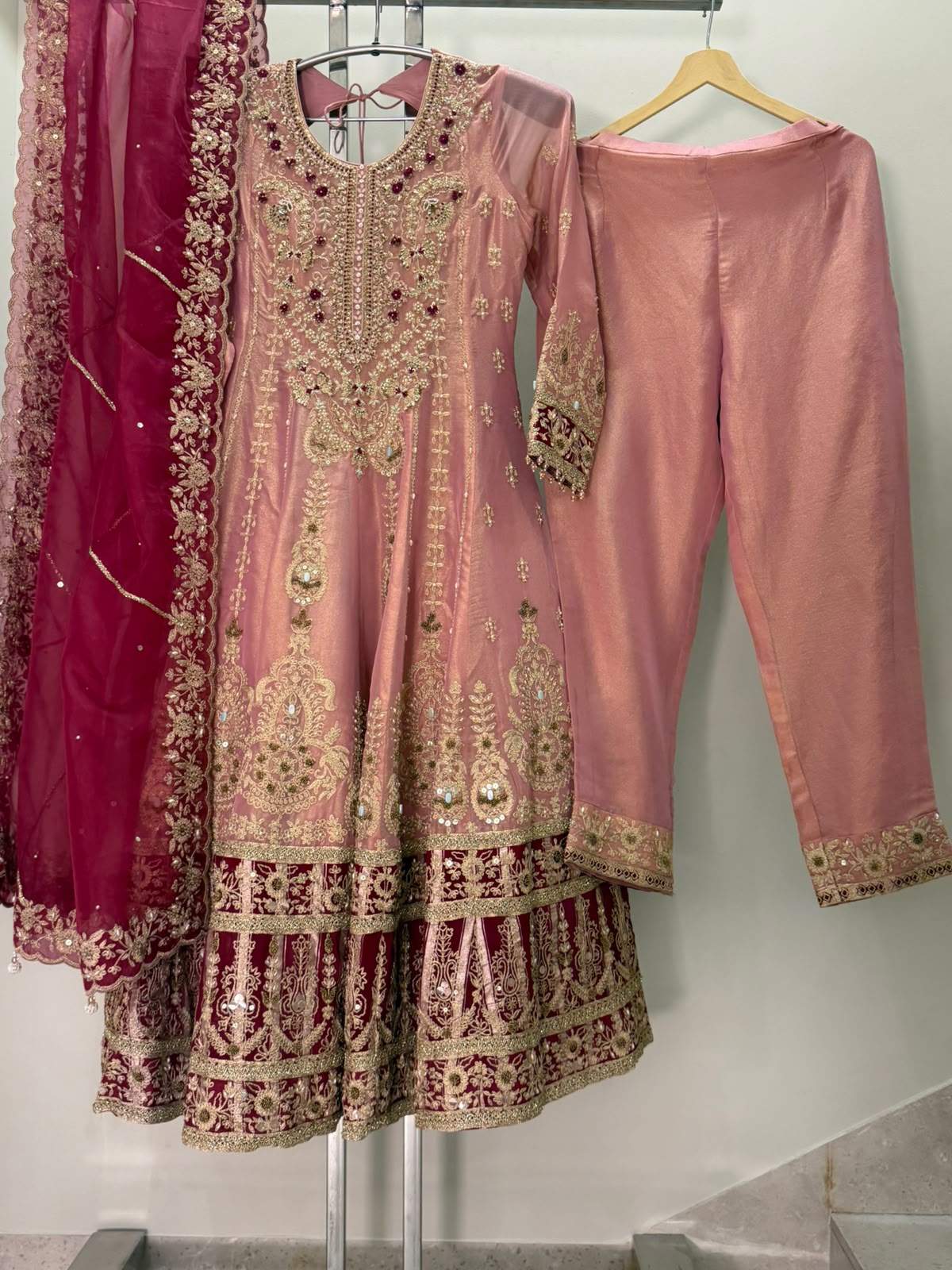 Mira Pink 3-Piece Anarkali Suit