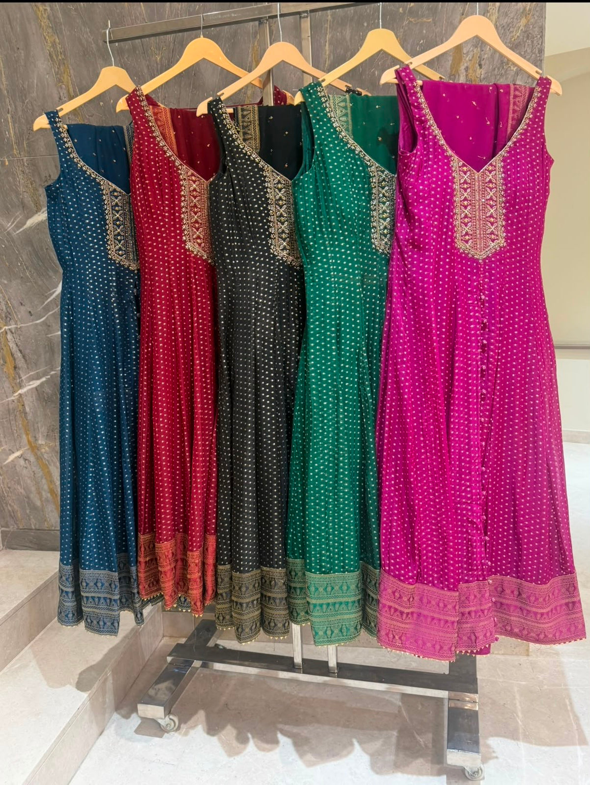 Mira Embroidered Multicolored Anarkali Set