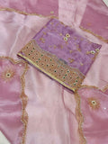 Neer Lavender Purple Organza Tissue Suit Dupatta