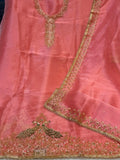 Neer Peach Pink Shimmer Suit-Dupatta