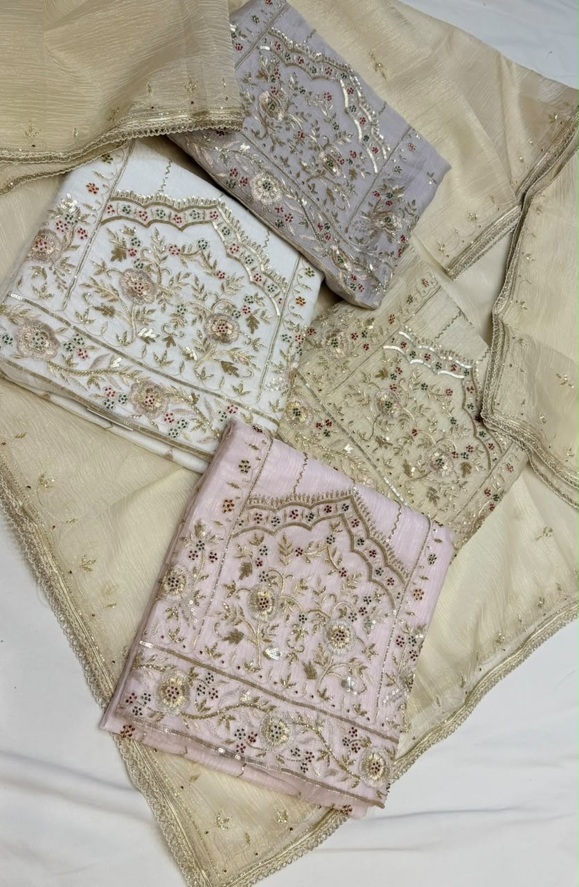 Neer White Organza Suit Dupatta