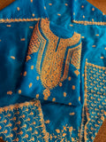 Neer Blue Organza Suit-Dupatta