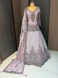 Nyraa Embroidered Lavender Long Choli with Lehenga & Dupatta